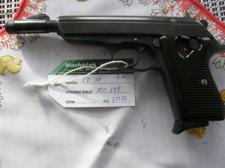 Pistole CZ 50 v.č.720551 r. 7,65 Br